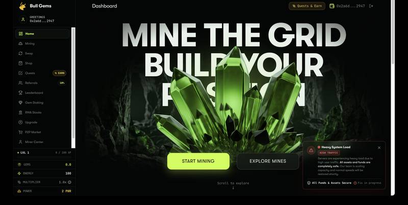 Bullshot Mining Grid Interface