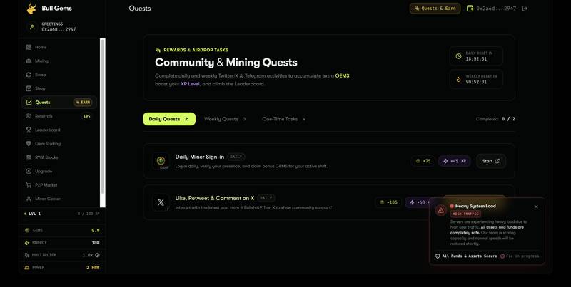 Bullshot Quests and Check-in Matrix