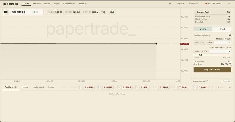 Papertrade BTC Terminal